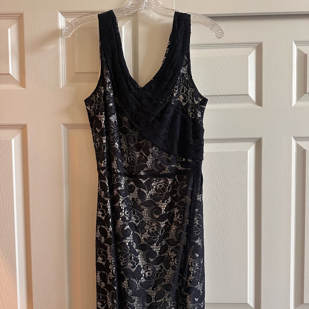 Antonio Milani Size 10 Black Lace Dress